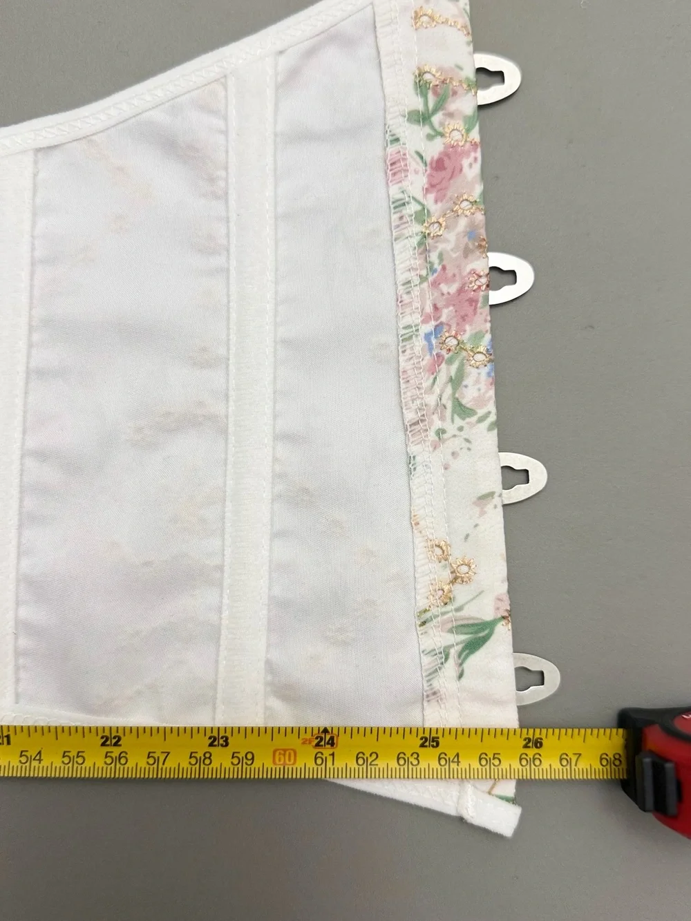 Floral Embroidered Underbust Corset Waist Cincher Lace Up S M L